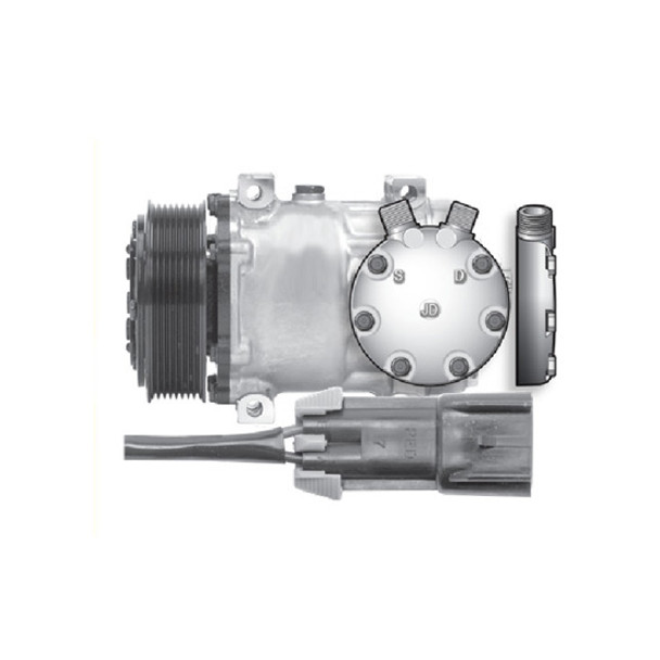 AC Compressor With Clutch Seltec QP7H15-4883 - Replaces RD-5-12330-0P By BESTfit