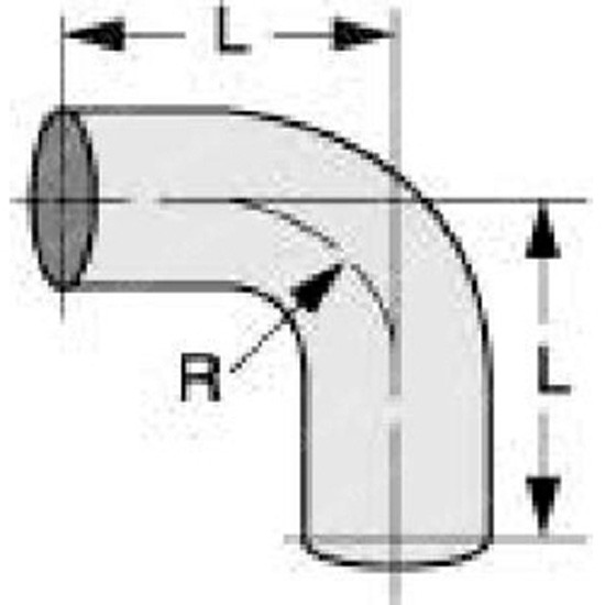 5 OD X 15 Inch 90 Degree Chrome Steel Exhaust Elbow by BESTfit