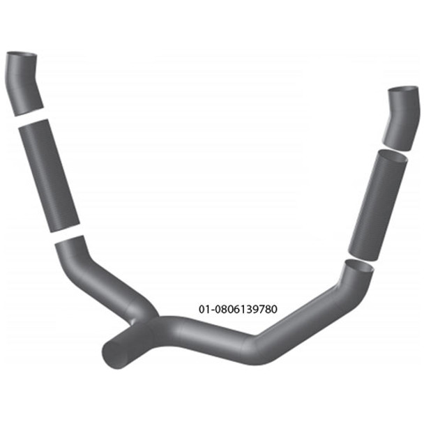 BESTfit Exhaust Tee Replaces 14-13978-0150 For Peterbilt 379 Day Cab With Mufflers Mounted Behind The Cab