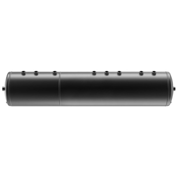 Black Steel Dual Chamber Air Tank Reservoir 9.5 OD X 46 Inch -16 Ports For Kenworth