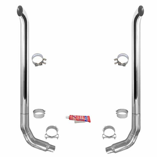 BESTfit 6 X 96 Inch West Coast Turn Exhaust Kit W/ M66-1270 or M66-3209 Elbow For Kenworth W900B/W900L AeroCab With 40 Inch Steps