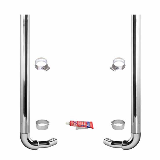 BESTfit 7 X 108 Inch Flat Top Exhaust Kit W/ K180-14764 Elbow For Kenworth T600, T800, W900B/L