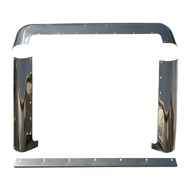 Peterbilt 385 SBA Stainless Steel 4 Piece Grille Surround Set By BESTfit Replaces 13-04537P, 13-04538L-P, 13-04538R-P, 13-04539P