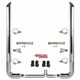 BESTfit 8-5 X 96 Inch Chrome Exhaust Kit W/  Miter Cut Top Stack W/ 5 Inch Taper Lock Chrome Tee Long Drop Elbows Peterbilt (2005-Newer) 55 Inch Quiet Spools Unibilt