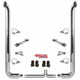 BESTfit 6-5 X 120 Inch Chrome Exhaust Kit W/  West Coast Turn Top Stack  Long 90S & Chrome Tapered Y-Pipe 6 Inch Taper Lock Chrome Tee Peterbilt 378, 379, 389 Glider (1987-2003) 52 Inch Standard Spool Only Unibilt