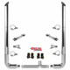 BESTfit 7-5 X 120 Inch Chrome Exhaust Kit W/  Miter Cut Top Stack  Long 90S & Chrome Tapered Y-Pipe 7 Inch Taper Lock Chrome Tee For Peterbilt 357, 378, 379, 389 Glider