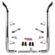 BESTfit 7-5 X 108 Inch Chrome Exhaust Kit W/  Bull Hauler Turn Top Stack   Long 90S & 7 Inch Y-Pipe 7 Inch Taper Lock Chrome Tee For Peterbilt 357, 378, 379, 389 Glider