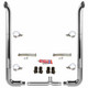 BESTfit 7-5 X 120 Inch Chrome Exhaust Kit W/  West Coast Turn Top Stack  Long 90S & Chrome Tapered Y-Pipe 5 Inch Taper Lock Chrome Tee Peterbilt (1987-2003) 52 Inch Quiet Spools Non-Unibilt
