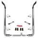 BESTfit 8-5 X 102 Inch Chrome Exhaust Kit W/  Bull Hauler Turn Top Stack  Long 90S & Chrome Tapered Y-Pipe 8 Inch Taper Lock Chrome Tee Peterbilt (1987-2003) 52 Inch Quiet Spools Non-Unibilt
