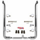 BESTfit 8-5 X 102 Inch Chrome Exhaust Kit W/  West Coast Turn Top Stack  Long 90S & Chrome Tapered Y-Pipe 5 Inch Taper Lock Chrome Tee Peterbilt (1987-2003) 52 Inch Quiet Spools Unibilt