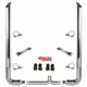 BESTfit 8 X 114 Inch Chrome Exhaust Kit W/  Miter Cut Top Stack  8 Inch 90 Degree Elbow & Y-Pipe 8 Inch Taper Lock Chrome Tee Peterbilt (1987-2003) 52 Inch Quiet Spools Non-Unibilt