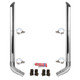 BESTfit 8-5 X 96 Inch Chrome Exhaust Kit W/  Miter Cut Top Stack  OE Style Elbows  Peterbilt (2005-Newer) 55 Inch Quiet Spools Non-Unibilt