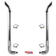 BESTfit 7-5 X 114 Inch Chrome Exhaust Kit With Bull Hauler Stacks For Freightliner Classic & FLD
