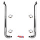 BESTfit 8-5 X 102 Inch Chrome Exhaust Kit With West Coast Turnout Stacks For Freightliner Classic & FLD