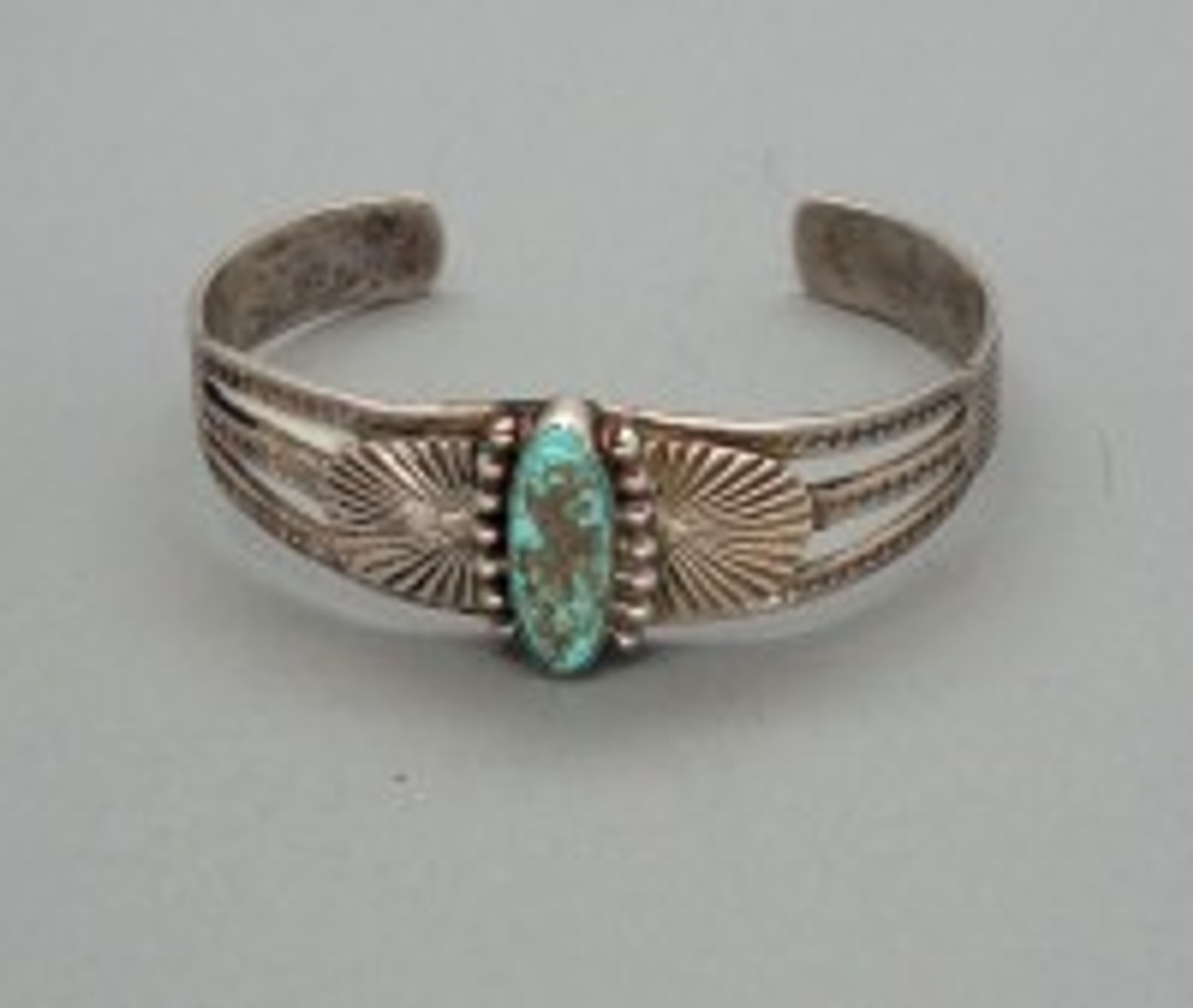 Vintage US Navajo 2 Bracelet Sterling Silver Natural Turquoise Native  American