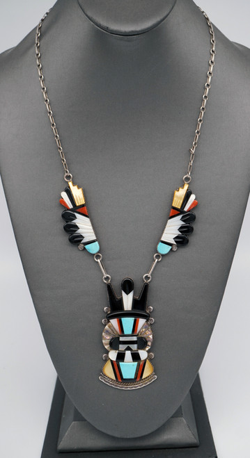 Vintage Zuni Inlay Necklace Andrew Dewa Antelope Native American