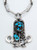 Vintage Native American Bisbee Blue Turquoise Pendant Necklace Raymond Coriz
