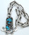 Vintage Native American Bisbee Blue Turquoise Pendant Necklace Raymond Coriz