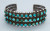 Early Zuni Row Bracelet Snake Eye Turquoise INGOT Silver Native American