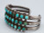 Early Zuni Row Bracelet Snake Eye Turquoise INGOT Silver Native American