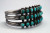 Early Zuni Snake Eye Turquoise Row Bracelet INGOT Silver Vintage