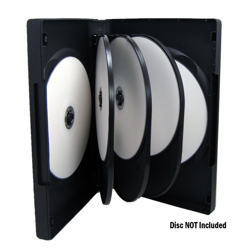 Maxtek Black 8 Disc DVD Cases with 3 Flip Trays and Outter Clear Maxtek Black 8 Disc DVD Cases with 3 Flip Trays and Outter Clear