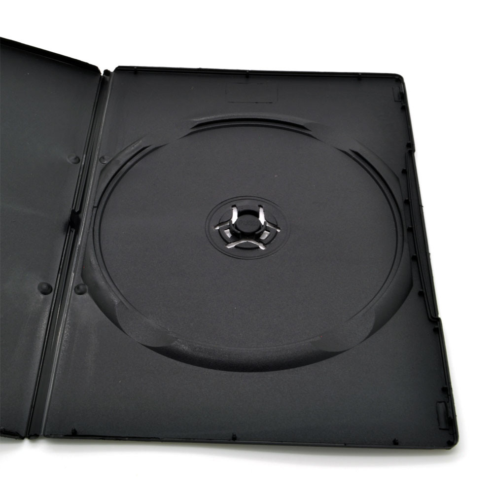 7mm Slim Black Single Disc Capacity DVD Case and Outter Clear Sleeve