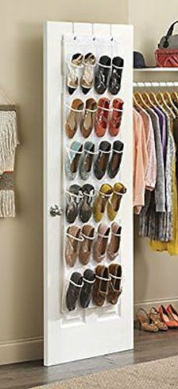 16 Pockets Clear Over Door Hanging Bag Shoes Rack Hanger Storage