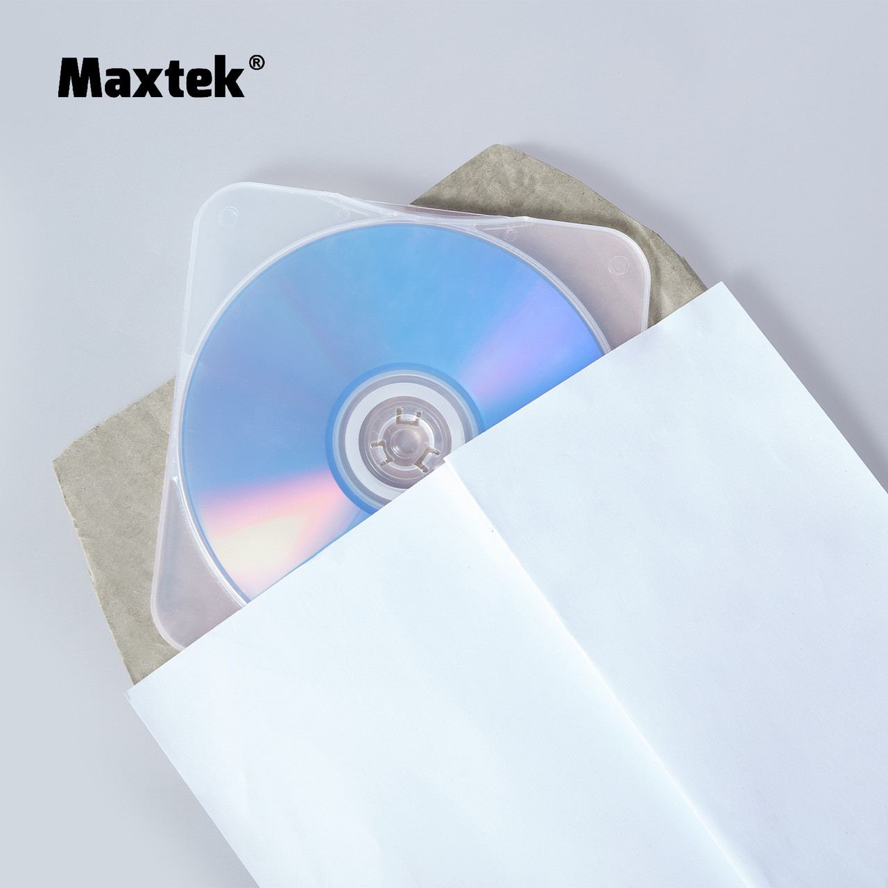 Maxtek Ultra Slim Clear Transparent Square Shaped CD and DVD