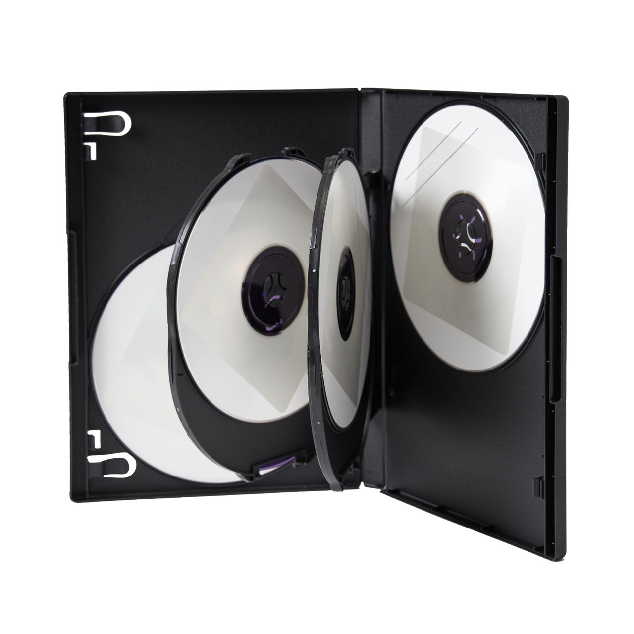 Maxtek Black Six (6) Disc DVD Cases with Double Sided Flip Tray