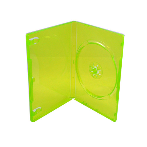 Maxtek 14mm Transparent Green Standard Single Capacity Xbox DVD Case with Outter Clear Sleeve for Xbox Games