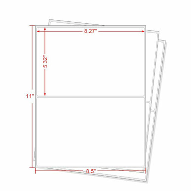 Half Sheet Shipping Label 8-1/2′′ x 5-1/2′′ - 2 Labels per Sheet