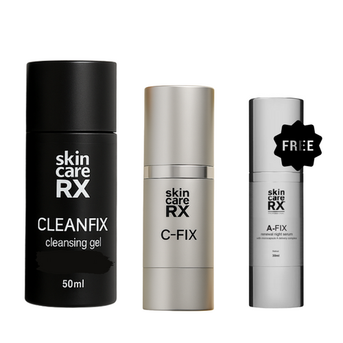 SkincareRX Collagen Boost Bundle save $$$ full size cleansing gel & C fix and free 15ml A Fix