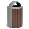 Madison 35 Gallon Recycled Plastic Receptacle, Open Hood Top