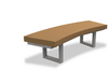 Infinity 2' Curved 1230 Recycled Plastic Flat Bench, Powder Coat Frame Finish