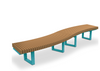 Infinity 2' Serpentine R12 Recycled Plastic Flat Bench, Powder Coat Frame Finish