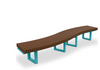 Infinity 2' Serpentine R12 Thermory Flat Bench, Powder Coat Frame Finish