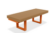 Infinity 2' x 5' Linear Recycled Plastic Flat Bench, Powder Coat Frame Finish