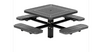46 inch & 40 inch Square Pedestal Picnic Tables with 4 Seats – Basic Frame – Signature Collection – Inground or Surface Mount