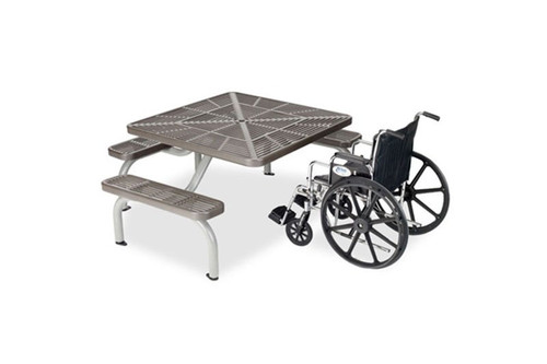 3-Seat ADA Slotted Steel Ultra Table with Surface Mount