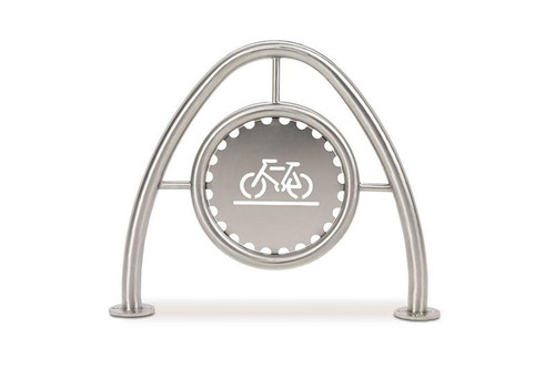Arch Bike Rack in Stainless Steel with Standard Medallion
