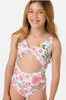 O'Neill Girl's Camellia Floral Twisted One Piece Swimsuit