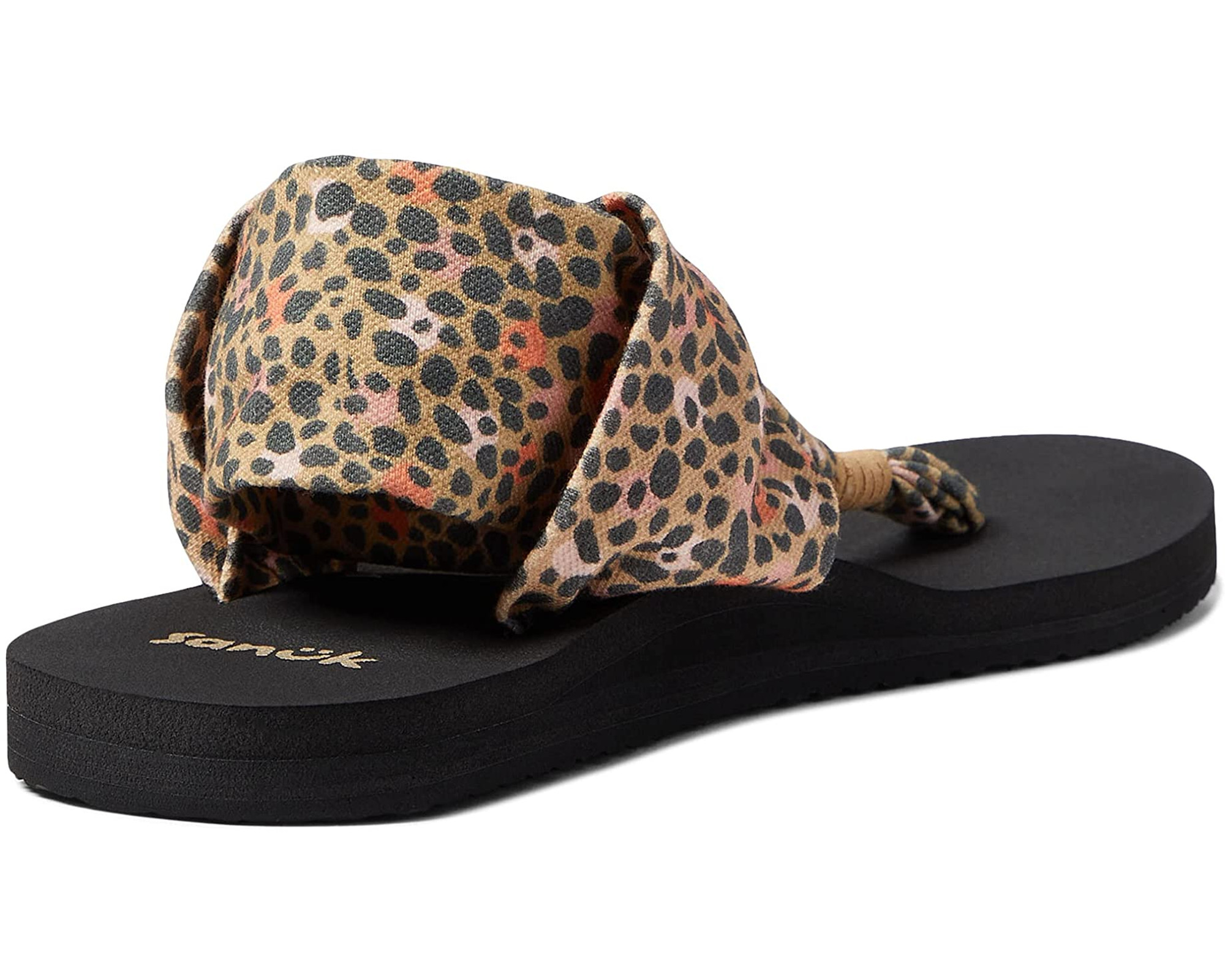 Sanuk Yoga Sling Sandal Flip Flop Womens Size 9 Brown Graphic Print