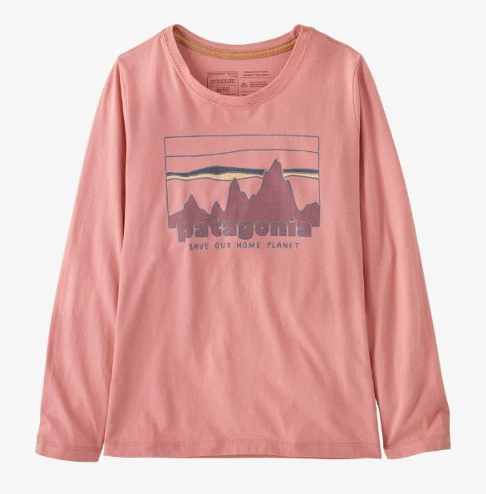 Patagonia Girl's Long-Sleeve Regenerative Organic Certified Cotton Graphic T-Shirt Pink XL