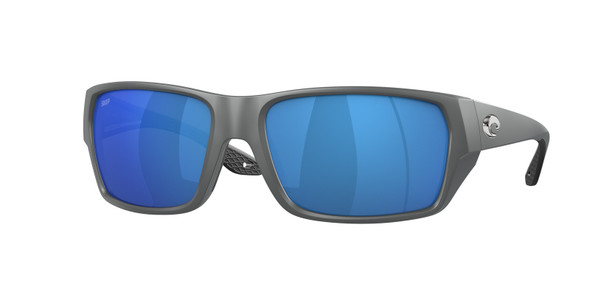 Costa Tailfin Sunglasses - Matte Gray w/Blue Mirror 580P