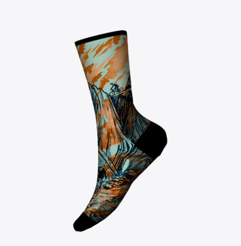 Smartwool Men's Bike Zero Cushion Rugged Ride Print Crew Sock