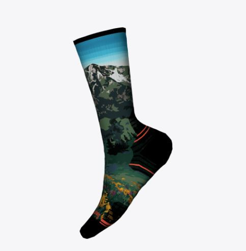 Smartwool Women's Hike Targeted Cushion Mountain Lake Print Crew Sock