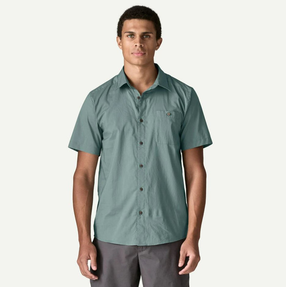 Patagonia Men's Short Sleeve  Sunrise Stream Button Front Shirt