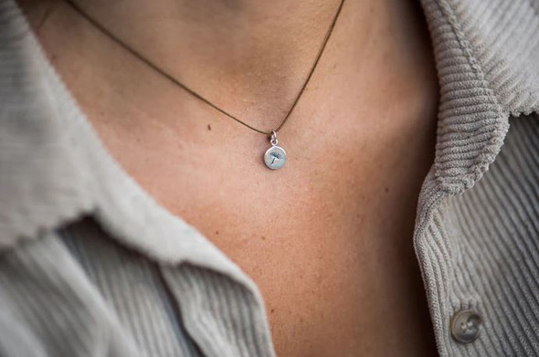 Bronwen Tiny Charm Necklace- Dandelion Silver