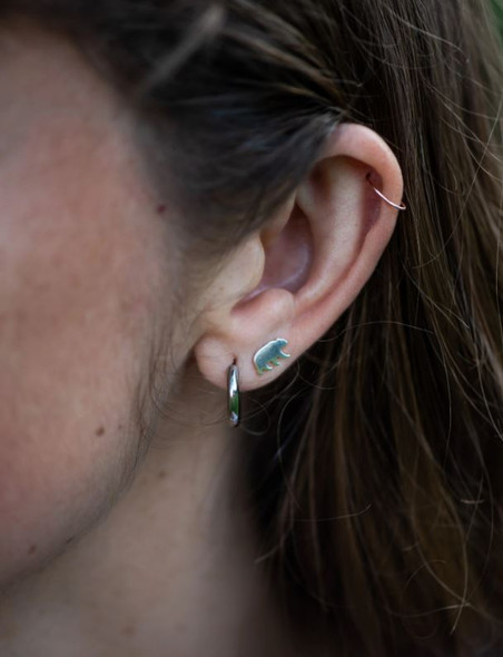 Bronwen Tiny Charm Post Earrings-Bear Silver